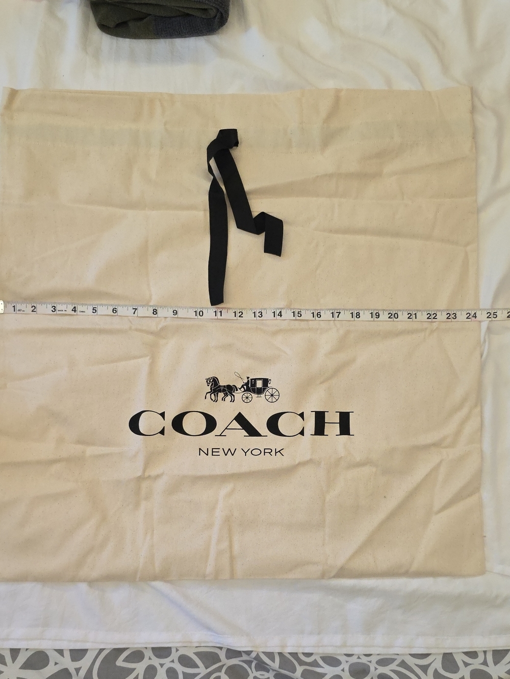 Large Coach New York Dust Bag 25x26 Cotton Drawstring Storage Bag